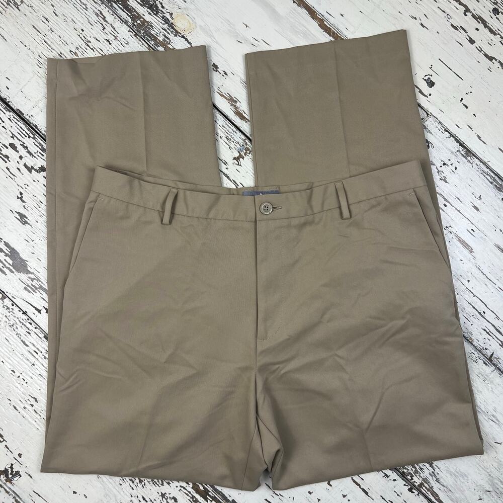Dockers D2 pant men’s 38x32 straight fit khaki Flat front super soft polyester - Picture 3 of 5